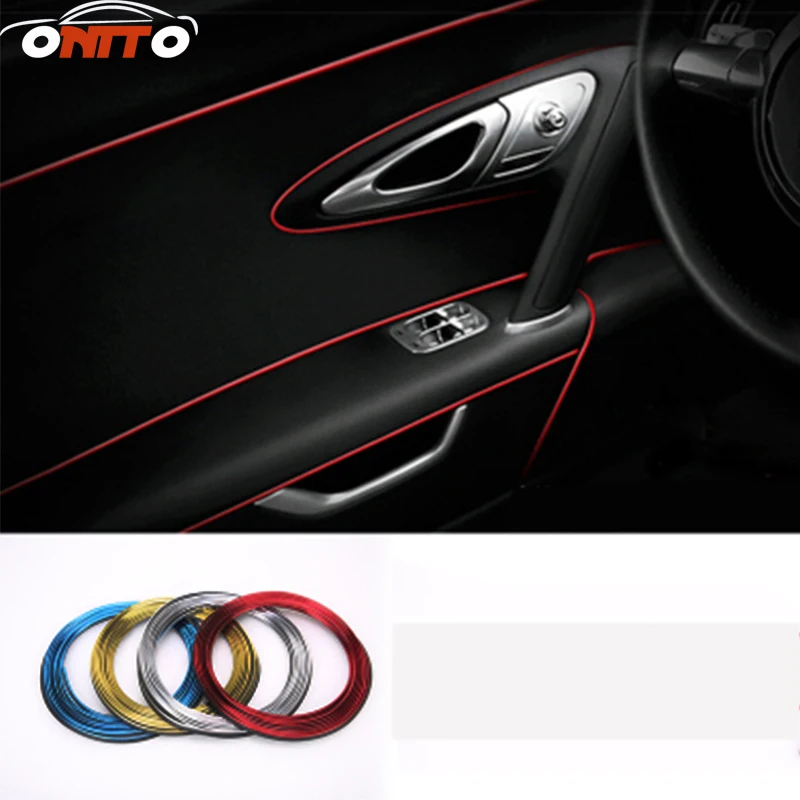 

1pcs 5 Meter Car Rein Side moulding decoration strip decorative tape dash panel trim strip automotive Auto Accessories