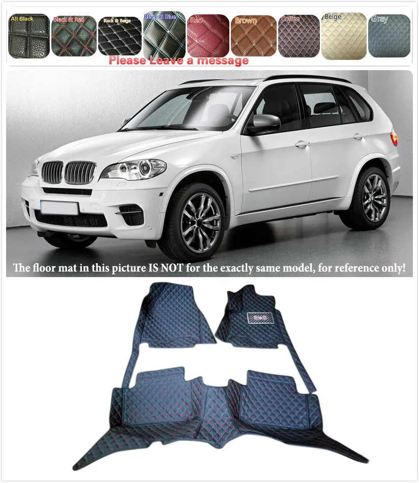 

7 Seats Car Floor mat for BMW X5 E70 2008 2009 2010 2011 2012 2013 Customs Interior Leather Waterproof Floor Mats Carpets Pads