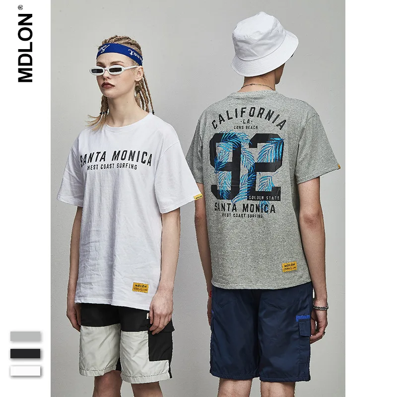 Модная футболка с надписью Santa Moncia для мужчин номер 92 Футболка с принтом № 92 О-образный вырез с принтом хип-хоп футболки короткий рукав