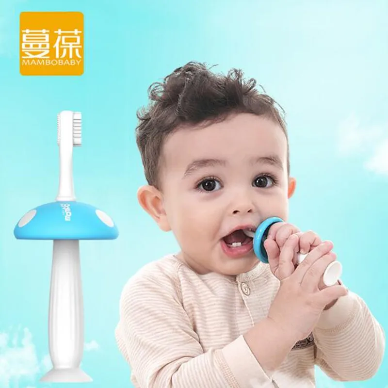 

Mambobaby 2 heads mushroom silicone baby teether kids teething children toothbrush baby tooth brush newborn banana toothbrushes