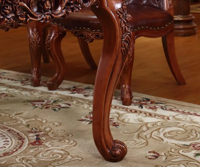 Elegant Dining Table, Marble Table, High Grade Solid Wood Carving Rectangular Dining Table Furniture
