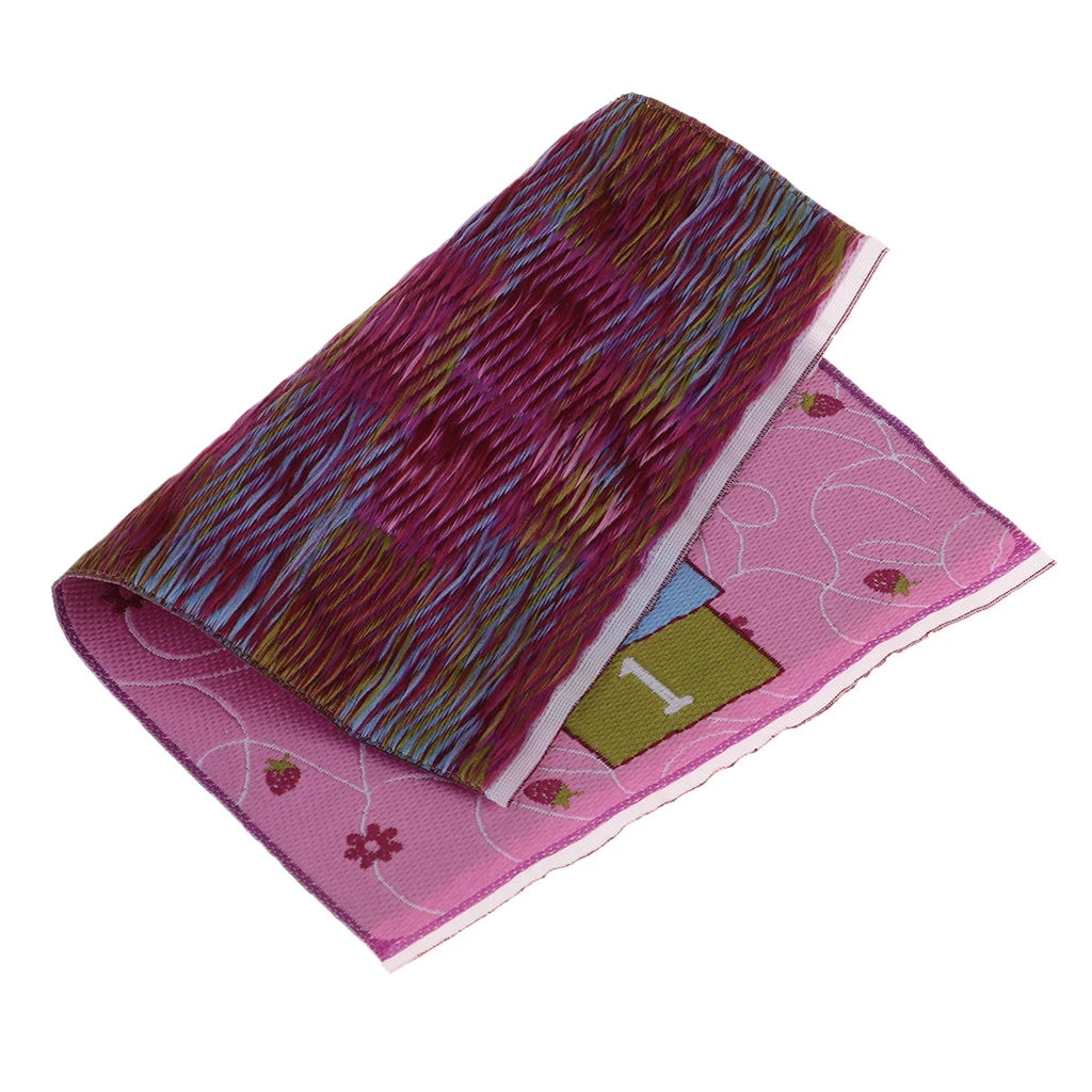 MagiDeal 1/12 Dollhouse Miniature Rug Hopscotch Carpet Floor Covering Pink