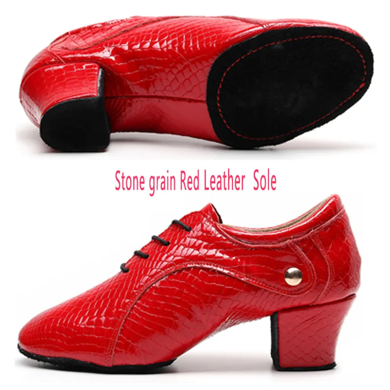 Танцевальные туфли Sun Lisa/ г. Женские кроссовки из натуральной кожи для дома и улицы, на массивном каблуке, Бальные, джаз, современные туфли для латинских танцев - Цвет: Red A Leather Sole