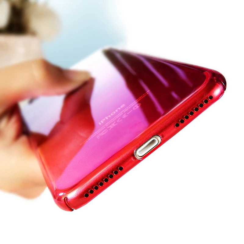 

Luxury Ultra Slim For iPhone 8 7 Plus Case Gradient Color Hard Back Cover Protective Shell Case For iPhone 7 8 Plus Coque Coqa