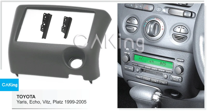 

Double Din Car Fascia Radio Panel for Toyota Yaris,Echo,Vitz,Platz 1999-2005 Audio Frame Dash Fitting Kit Install Facia Plate