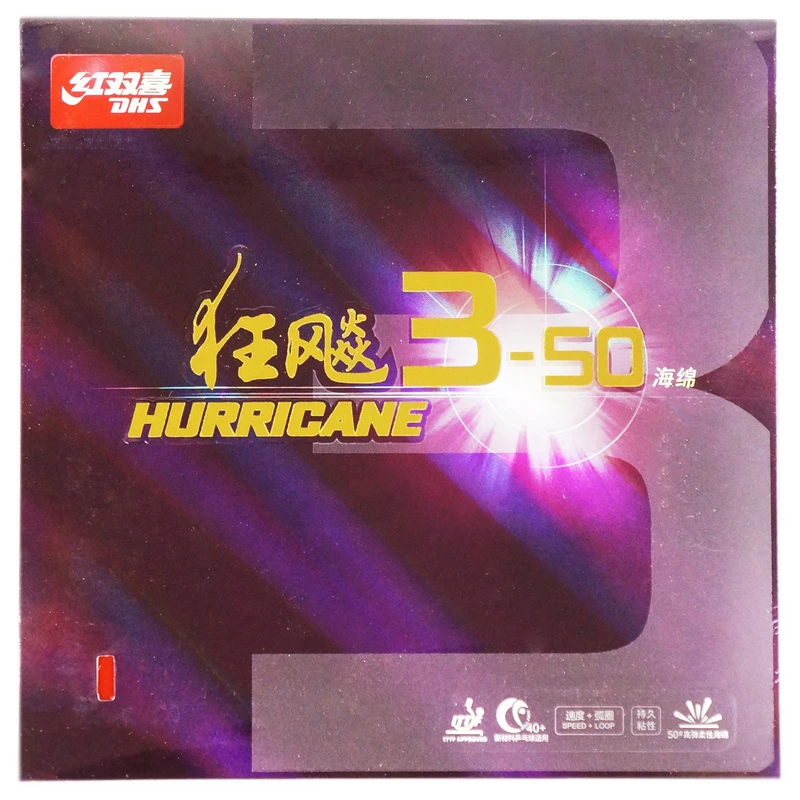 

Original Dhs Hurricane 3-50 Table Tennis Rubber 350 Pips-in Ping Pong Pimples In With Sponge pingpong rubbers