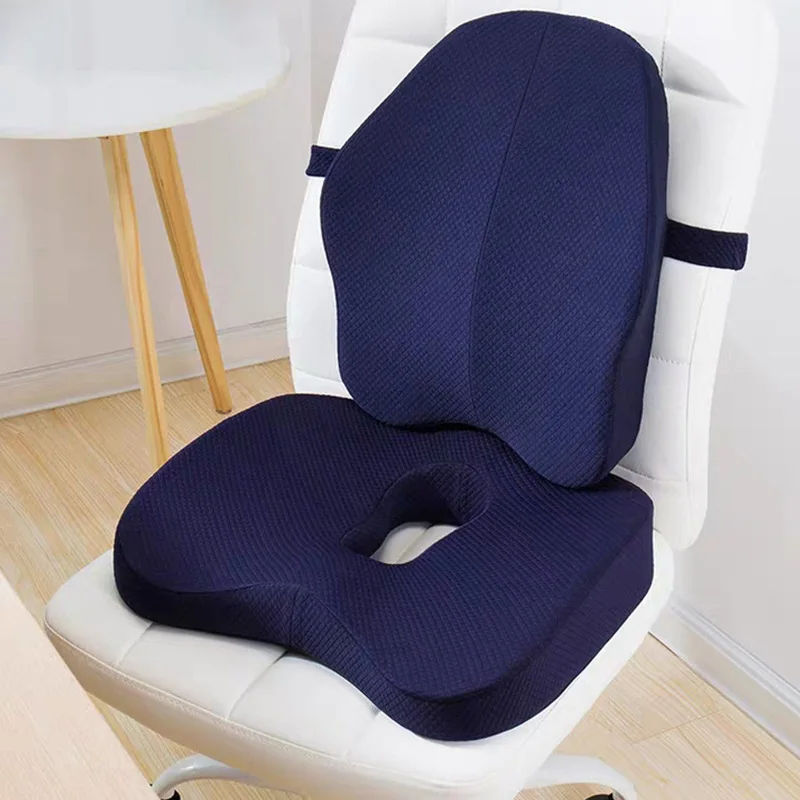 

Office Worker Students Use Back Support and Hip Cushion Pad Memory Foam Breathable Cover Fit Body Curve Ergonomics Pillow