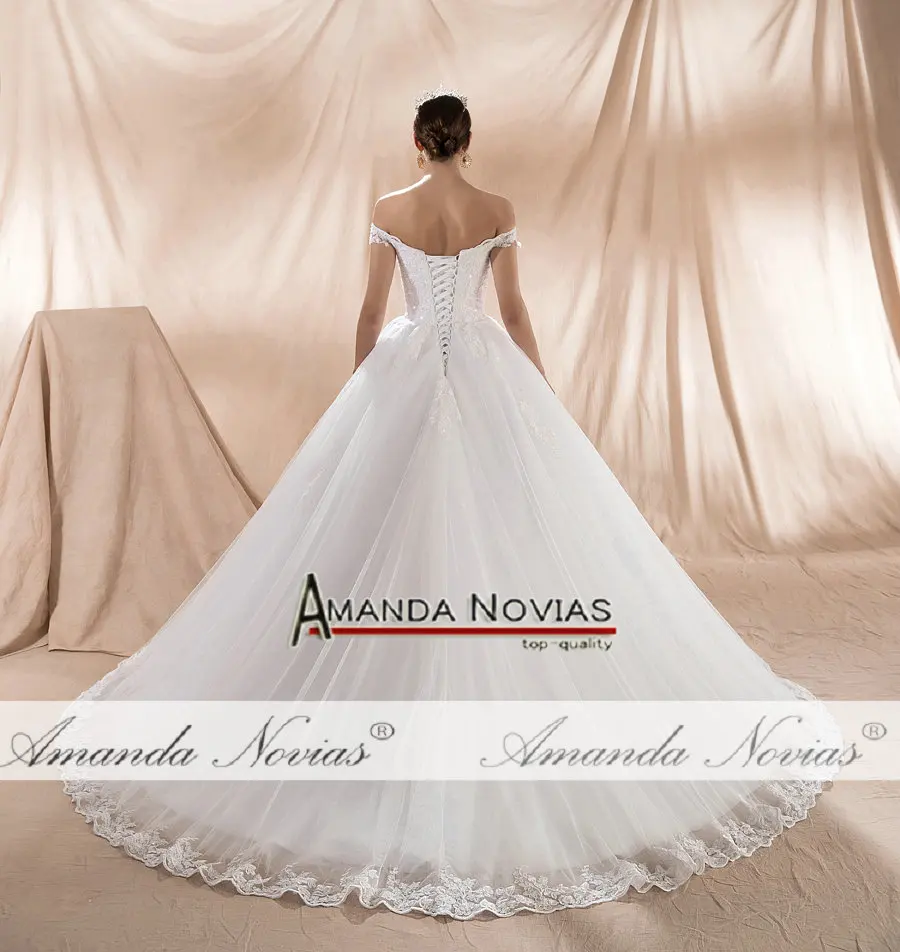 Amanda Novias Настоящее белое свадебное платье vestido de noche не с вуалью