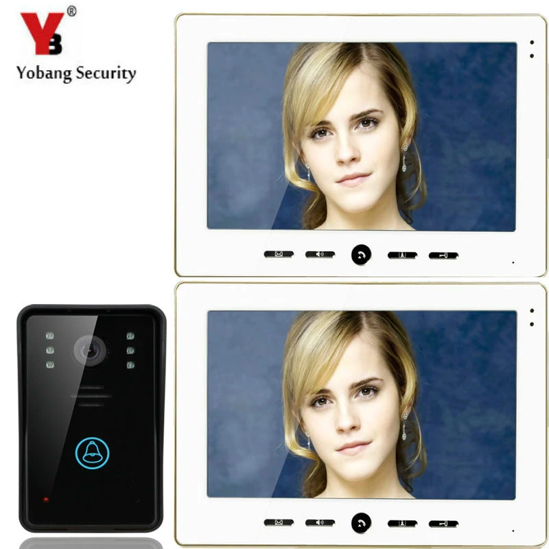 

YobangSecurity Video Doorbell 10'' Color Video Door Phone Intercom Doorbell Unlock Indoor Monitor Rainproof Night Vision Camera