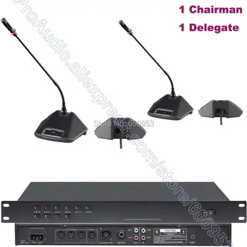 

MICWL Classic Pro Desk Table Wired Meeting Conference Microphone System 1 Chairman 1 Delegate Gooseneck Mic 1 Host