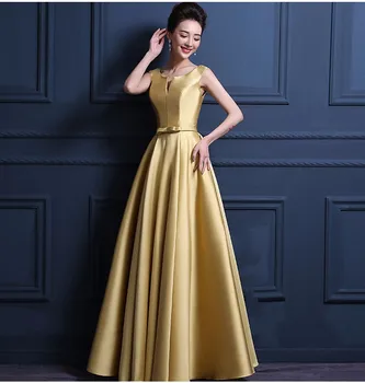 

Robe demoiselle d'honneur new satin sexy V neck A Line golden royal blue pink turquoise mint green burgundy wedding party dress