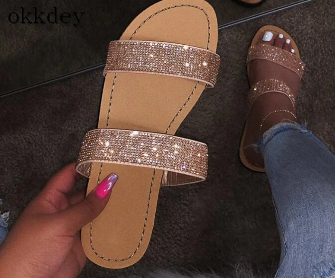 

Woman shoes 2019 summer new hot fashion leopard flat bottom wedge with a word drag sequins comfortable female slippers a251