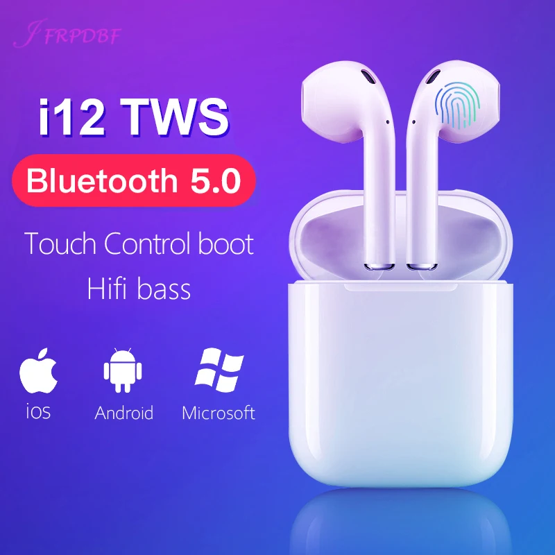 

i12 TWS Blutooth Earphone Mini Wireless Earbuds Touch 3D Stereo PK i7s i13 i14 i18 i20 i30 i80 i88 For iPhone xiaomi airdots pro