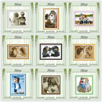 

Lovely lovers Innocence Whisper girl boy counted printed on the canvas DMC 11CT 14CT kits Cross Stitch embroidery needlework Set