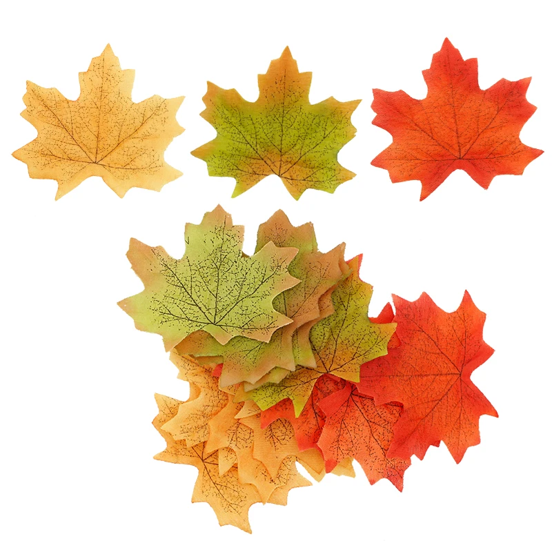 top sale orangegreenyellow 100pcsset artificial maple leaf garland silk autumn - Fall Decorations For Sale top sale orangegreenyellow 100pcsset artificial maple leaf garland silk autumn - Fall Decorations For Sale