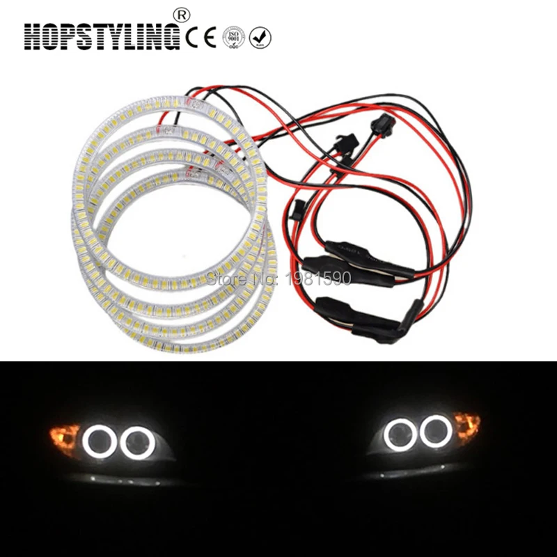 Hopstyling 4x106 мм Halo Кольцо SMD Ангельские глазки для BMW 3 серии E46 обновленной купе Кабриолет комплект автомобильных светодиодных фар Замена Белый