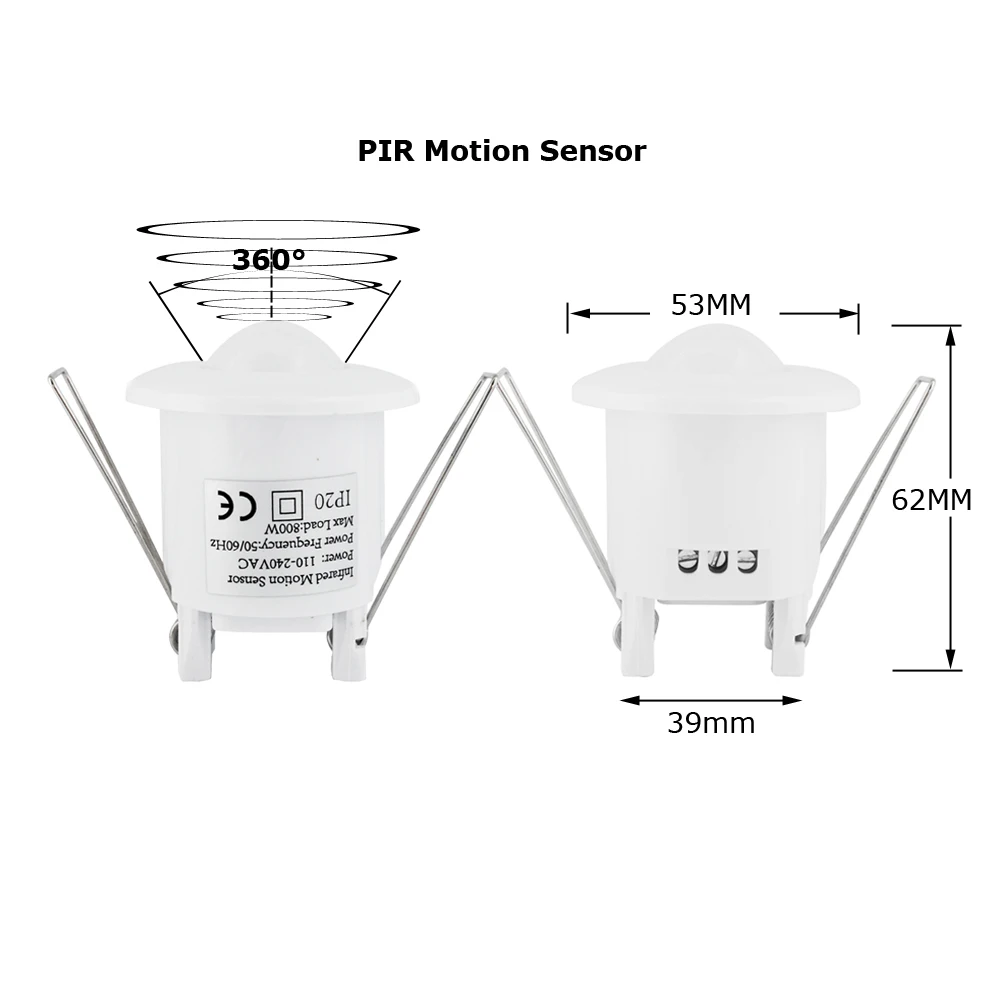 Инфракрасный датчик движения 220V 110V DC 12V PIR датчик переключатель 360 градусов Потолочный инфракрасный светильник переключатель