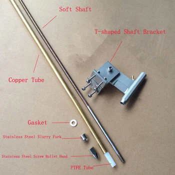

1SET 6.35mm Soft Shaft Set Drive Dog+80mm Aluminum Alloy Bracket for RC Boats Propeller