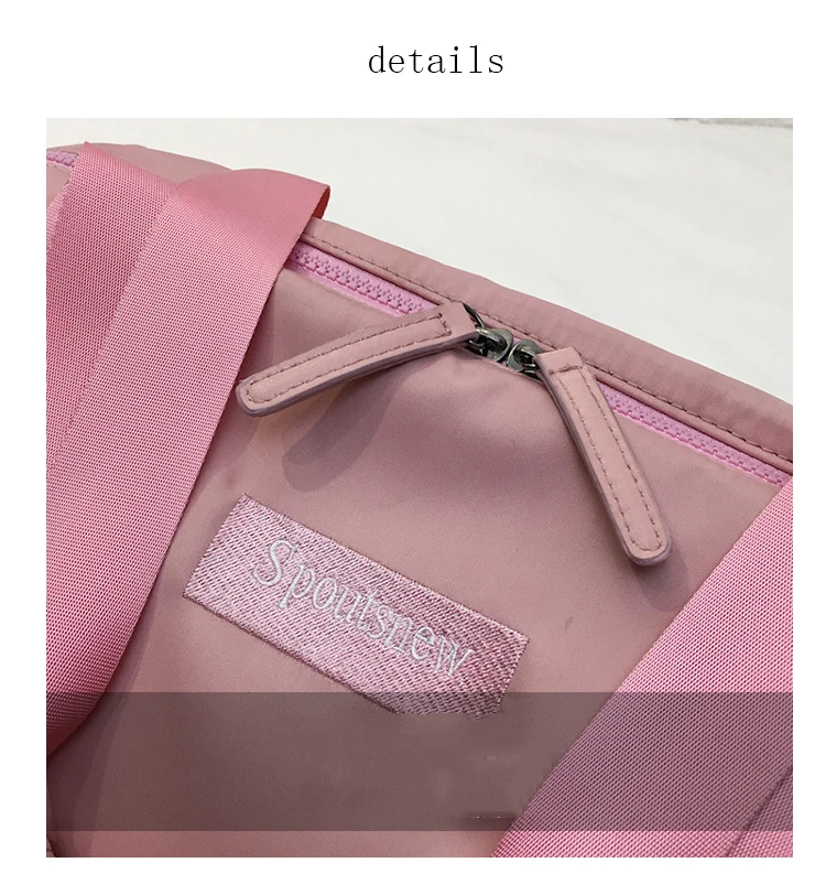 Женские черные дорожная сумка розовый цвет Нейлоновая спортивная сумка сумки на плечо для женщин выходные портативный мужчин Tote водонепроница