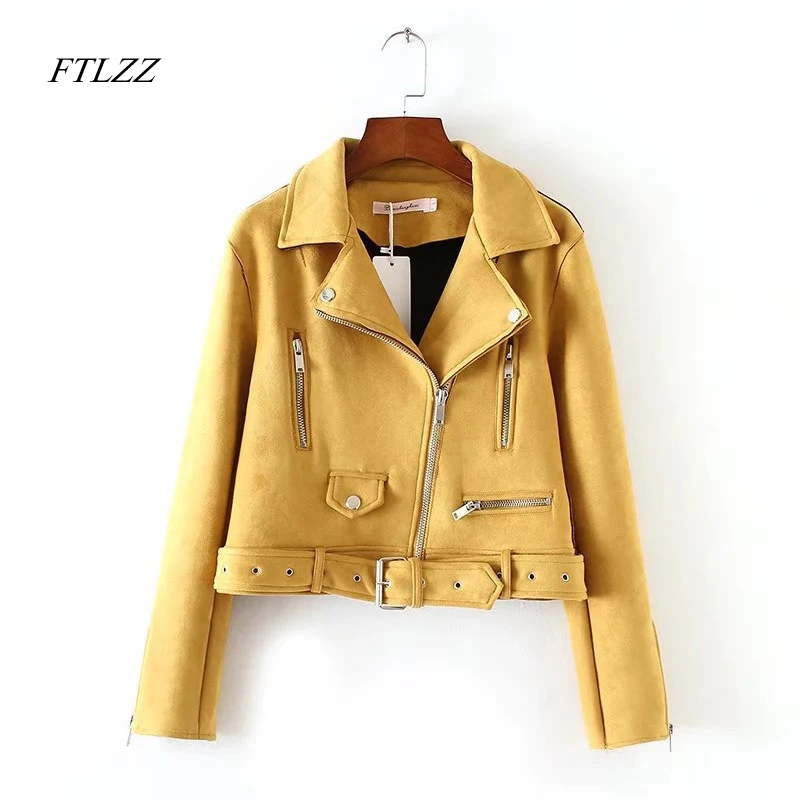 Куртка женская замшевая короткая из ПУ кожи на осень|suede leather jackets women|designer womenleather