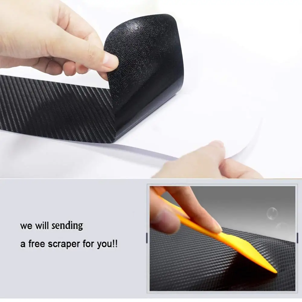 SENYAZON Compass Decal Sticker Carbon Fibre Vinyl Reflective Car Door Sill Decoration Scuff Plate for Jeep Compass red