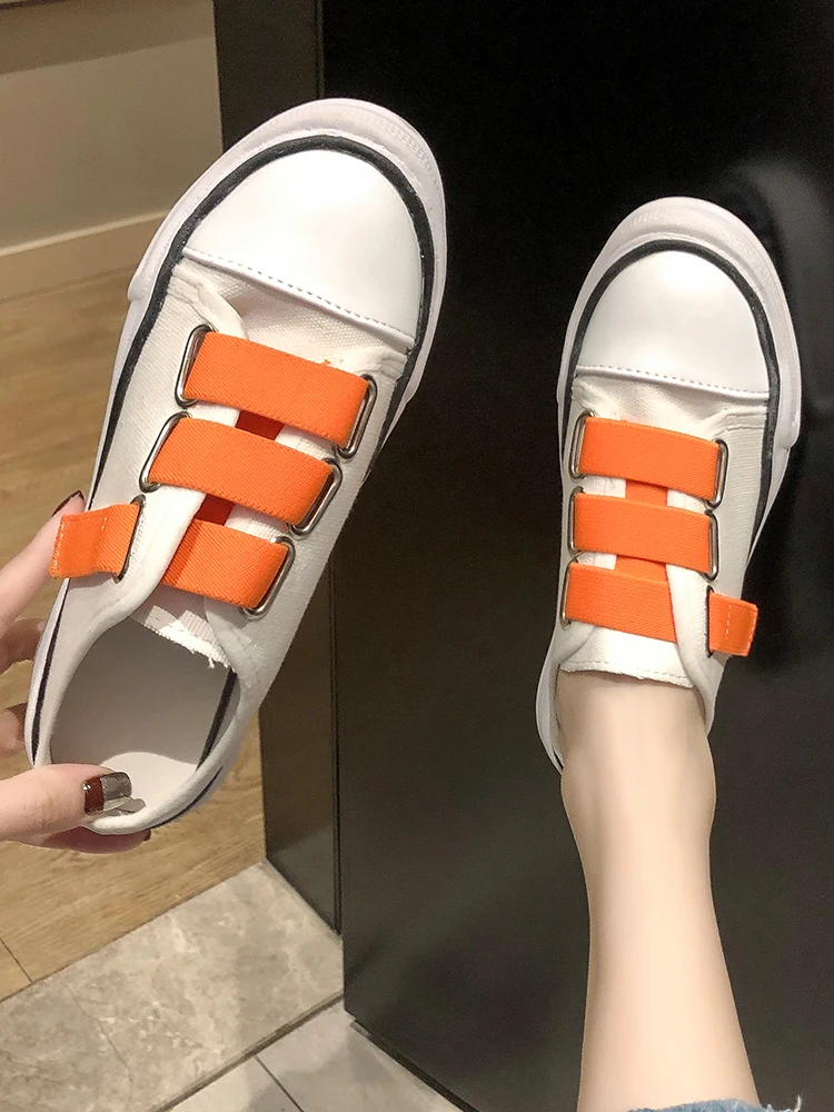 

Canvas Women Shoes Girl Fashion Womens Sneakers Flats Breathable Non-slip Candy Colors White Walking Shoes Wild Student Sneakers