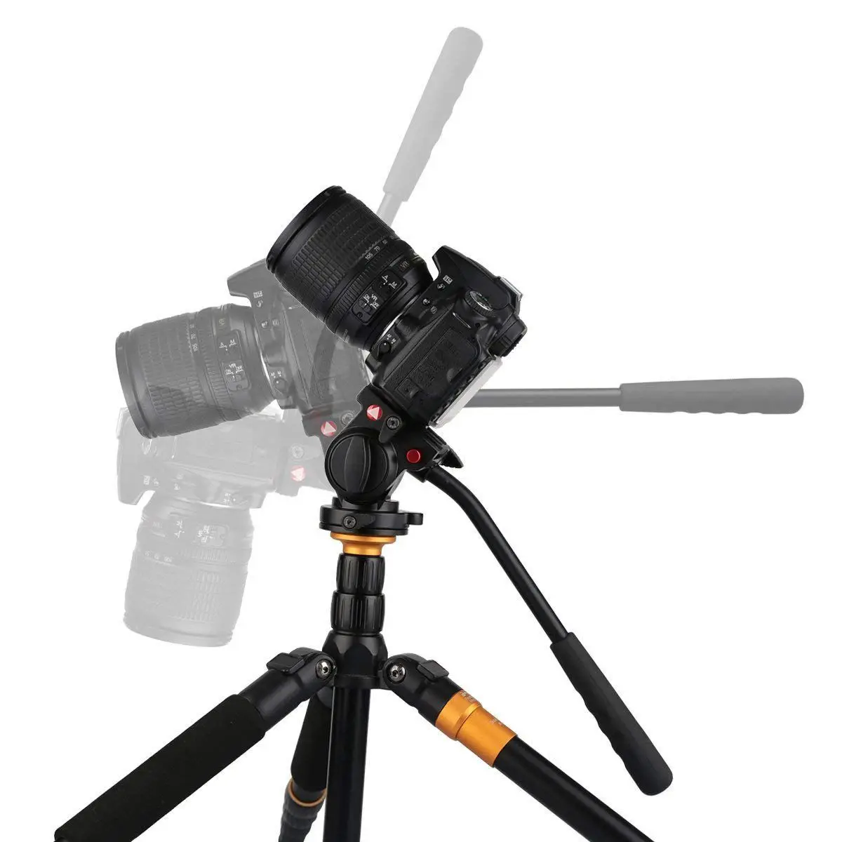 KINGJOY KH-6750, Гибкая алюминиевая головка штатива для видеокамеры Canon Nikon с резьбой 1/4 дюйма, моноподы с Thr 3/8 дюйма