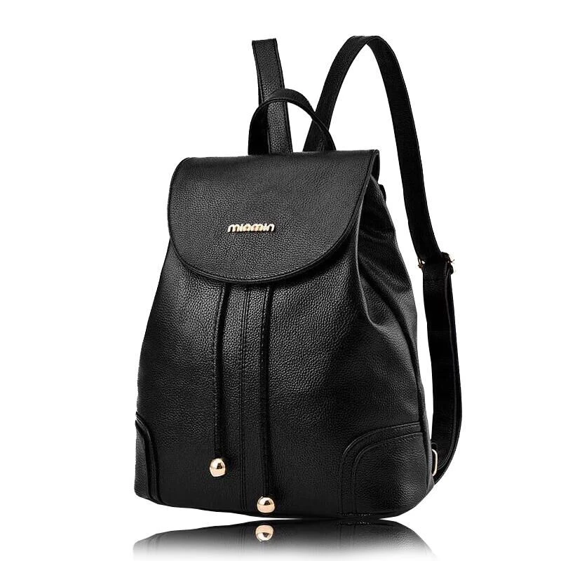 2018 marca nueva mochila mujer negro mochilas de cuero de alta calidad de las mujeres de moda bolsa de hombro de viaje mochila Mujer|Mochilas| - AliExpress