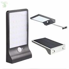 Открытый Солнечный свет 36 светодиодов 450LM датчик движения, поток света с Алюминий стержень для крепления Водонепроницаемый IP65 ночное освещение в целях безопасности