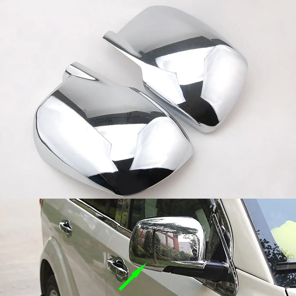 2pcs ABS Car Rear View Door Side Mirror Chrome Covers Trim Molding Fit