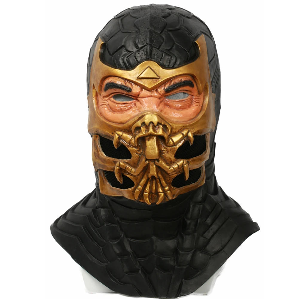 

X-COSTUME Mortal Kombat 9 Scorpion Mask Game Cosplay Props Full Head Resin Mask High Quality Helmets Halloween Cosplay For Men
