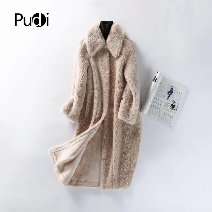 Veste Hiver Pudi Véritable khaki Femmes Loisirs Manteau Fille Gilet Réel De Chaud Blue B181124 Dame Laine Pardessus 04q1R4xU