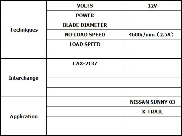 Высокое качество авто вентилятор двигатель для NISSAN SUNNY 03 X-TRAIL оптом и в розницу