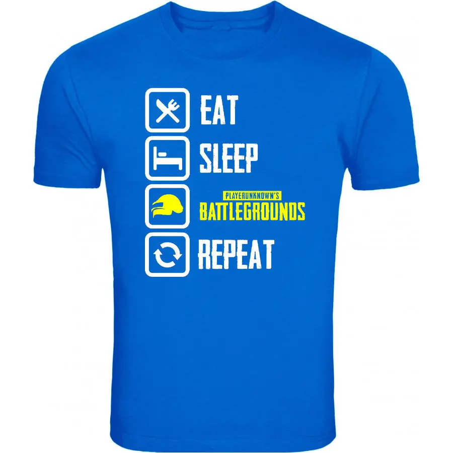 Unknown battlegrounds pubg Eat Sleep Repeat gamer playersunknown футболка новые футболки Забавные топы
