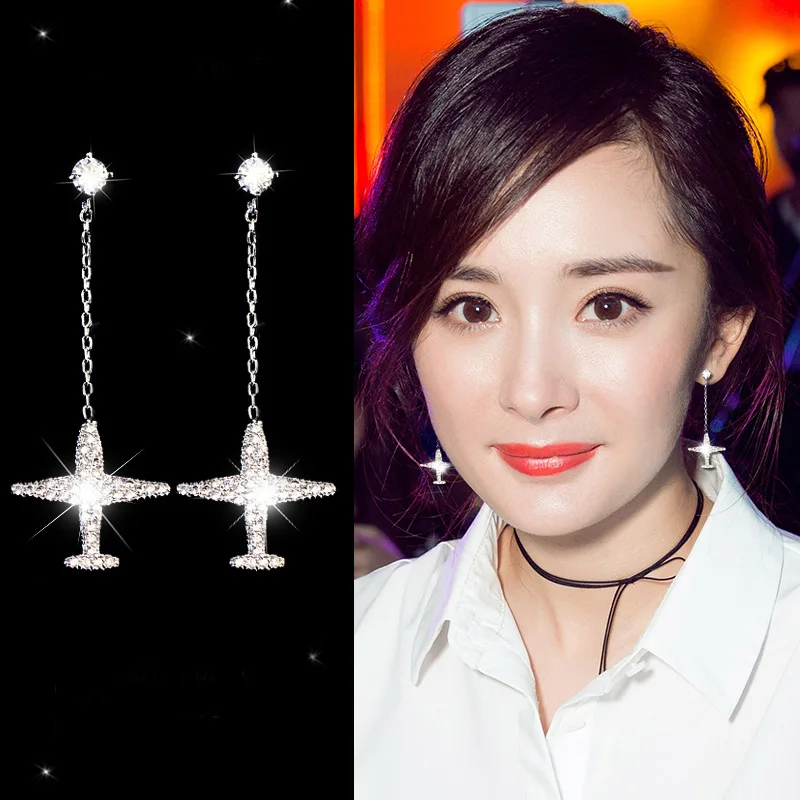 

REETI 925 Sterling Silver plane zircon Earrings For Women 2018 New Trend Personality Lady Fashion Jewelry