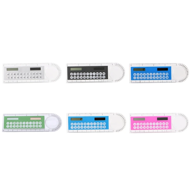 Pocket Calculator for Student Colorful Student Ruler Mini Portable Calculator Office Stationery