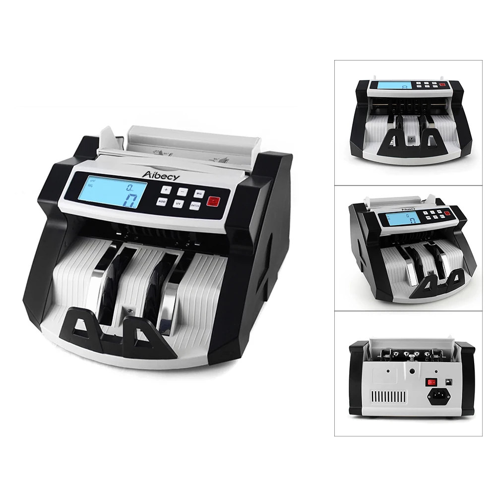 Aibecy автоматический многовалютный счетчик банкнот Счетная машина ЖК-дисплей с УФ MG детектор фальшивомонеток
