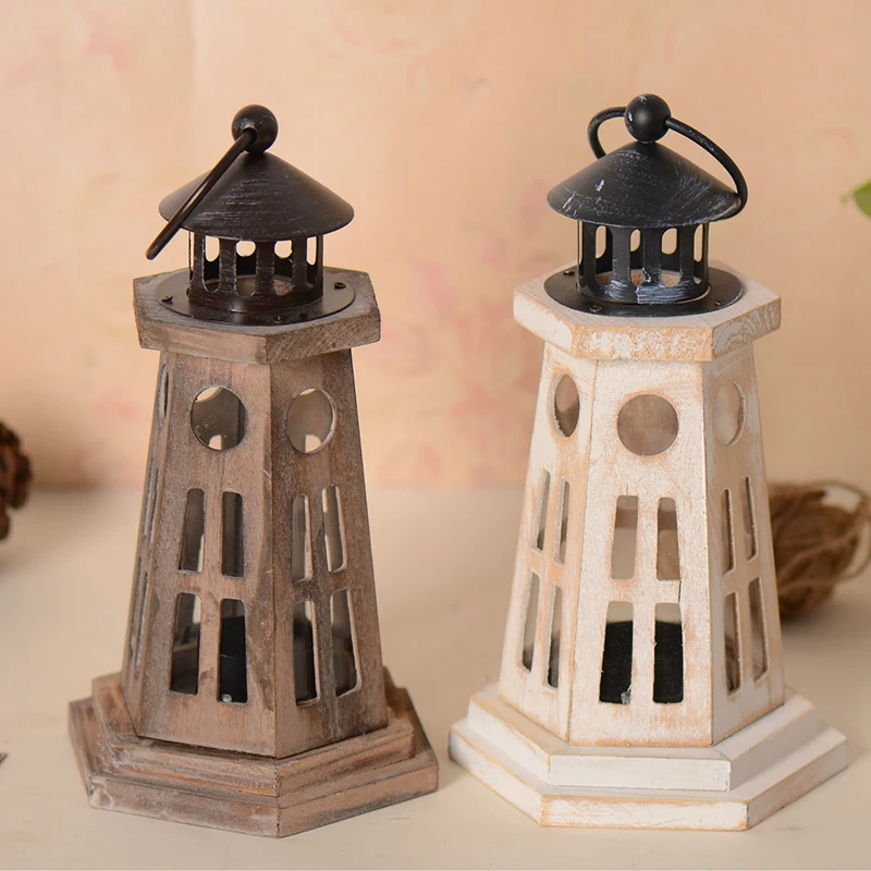 Retro Wooden Candlestick Holder Home Decoration Candle ...