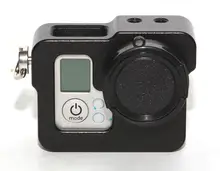 F07186 New Black Aluminium Protective Housing Case Border Shell W/ Len Cap for GoPro Hero3 Camera