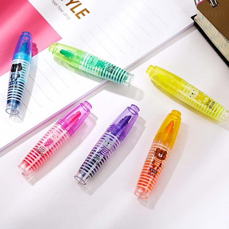 6 Pcs/lot Cute Kawaii Mini Small Highlighter Set Pen Markers Cute