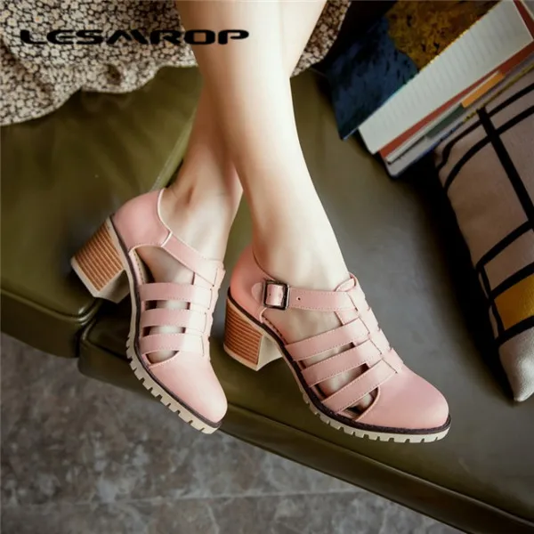 

Large Size 35-43 Brand New Women's Shoes College Wind Small Fresh Sweet Crude Sandals Students Breathable Breasted Round #4761