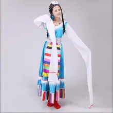 Танец одежда Костюм Тибетский платья платье Женщин одежда Тибетский