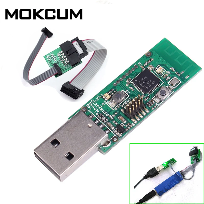 

Bluetooth 4.0 BLE CC2540 USB Dongle Protocol Analysis BTool Packet Sniffer Board+Downloader CableDownload Programming Connector