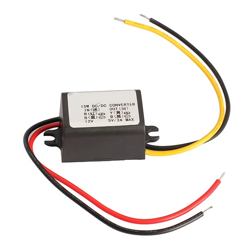 

DC/DC Converter 23mm Car Charger DC Voltage Power Regulator Converter Module 12V To 5V 3A 15W with Waterproof Housing