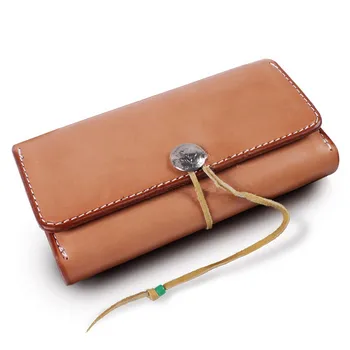 

[C-074] DIY handmade leather art Goro`s style three fold long clips