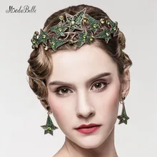Modabelle зеленый барокко Корона невесты головной убор Красный Кристалл Большой queen Корона Tocados Para Novia аксессуары для волос