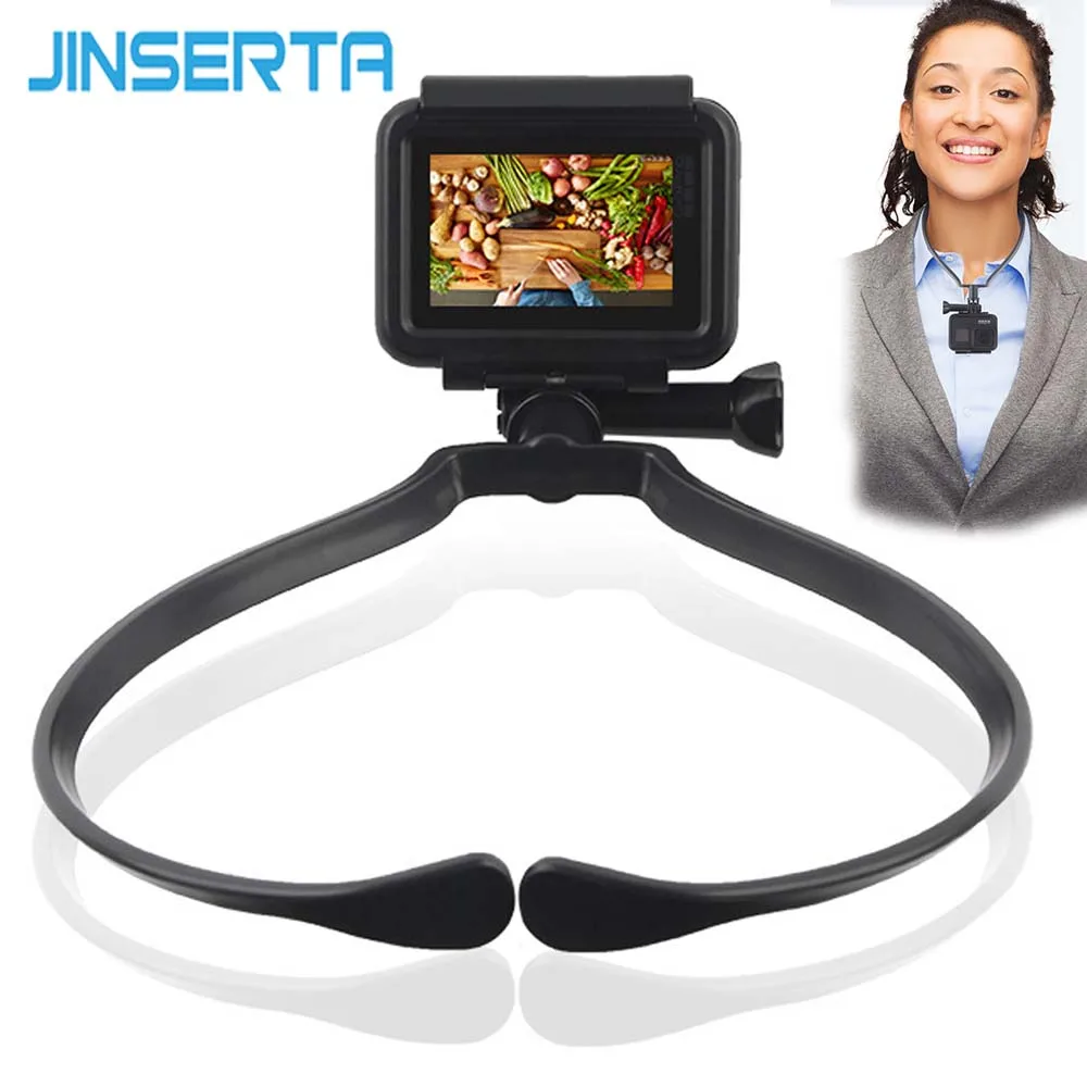 

JINSERTA Camera Neck Holder Mount for OSMO ACTION Gopro 7 6 5 Hero Camera Neck Bracket for Xiaoyi Sport Camera Accessories