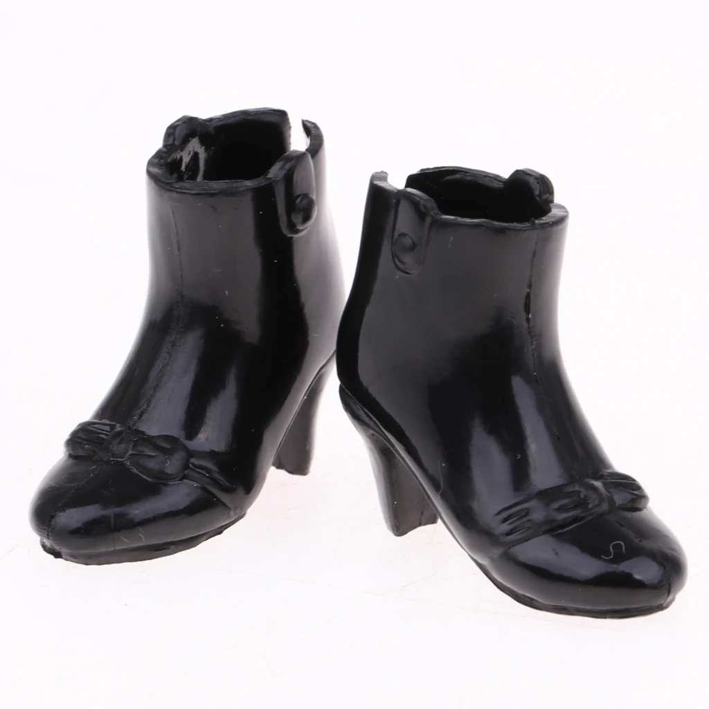 2 Pairs Lovely Waterproof High Heels Shoes for Neo Blythe Dolls Clothing Accessory Pink & Black