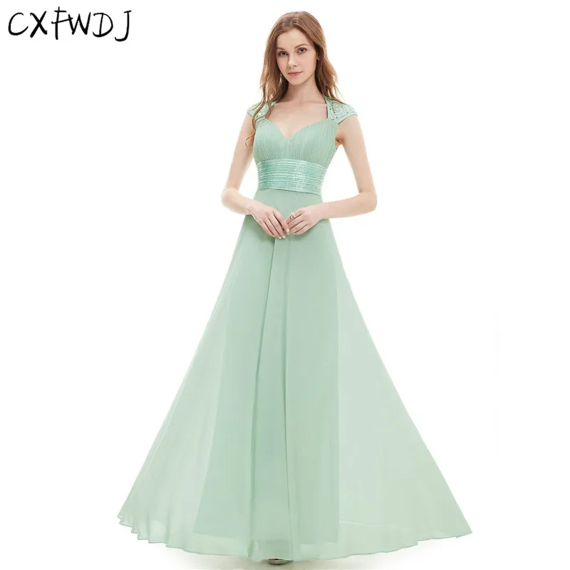 Logistics 7-20 Elegant Evening Wear Maxi Dresses Women Plus Size Party Chiffon Deep V Slim Dinner Longo Vestidos de fiesta 2018 Dresses