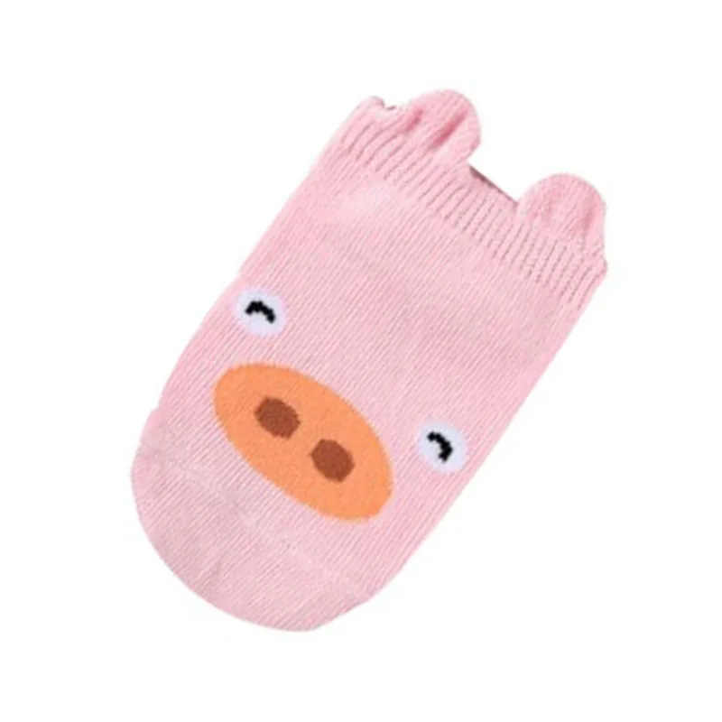 TELOTUNY/ г. Новые весенние носки для малышей от 0 до 24 месяцев хлопковые нескользящие носки для новорожденных мальчиков и девочек с милым рисунком 1010 - Цвет: Pink